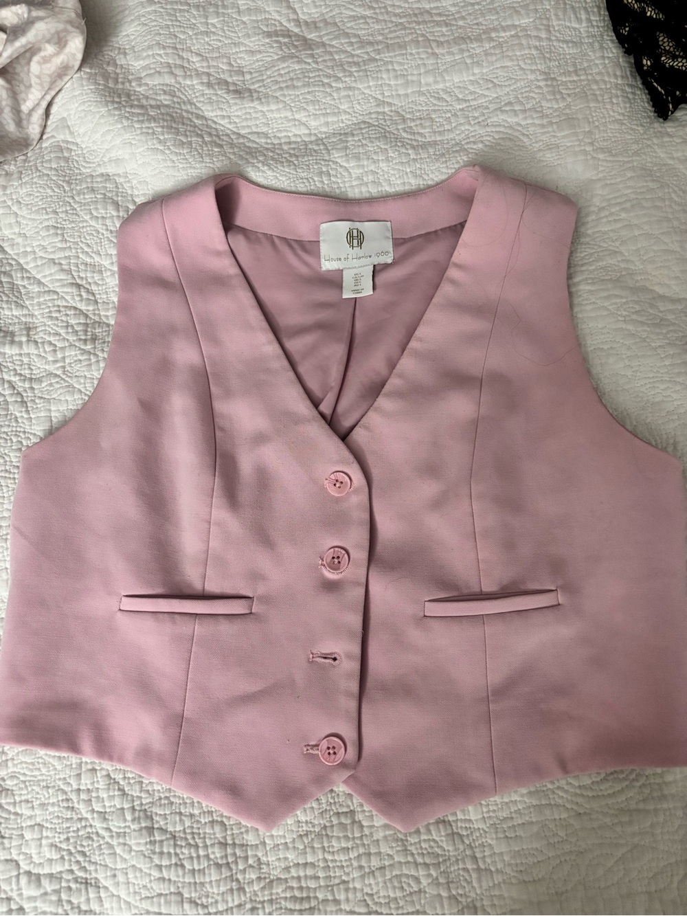 House of Harlow 1960 Pink Sleeveless Tailored Vest